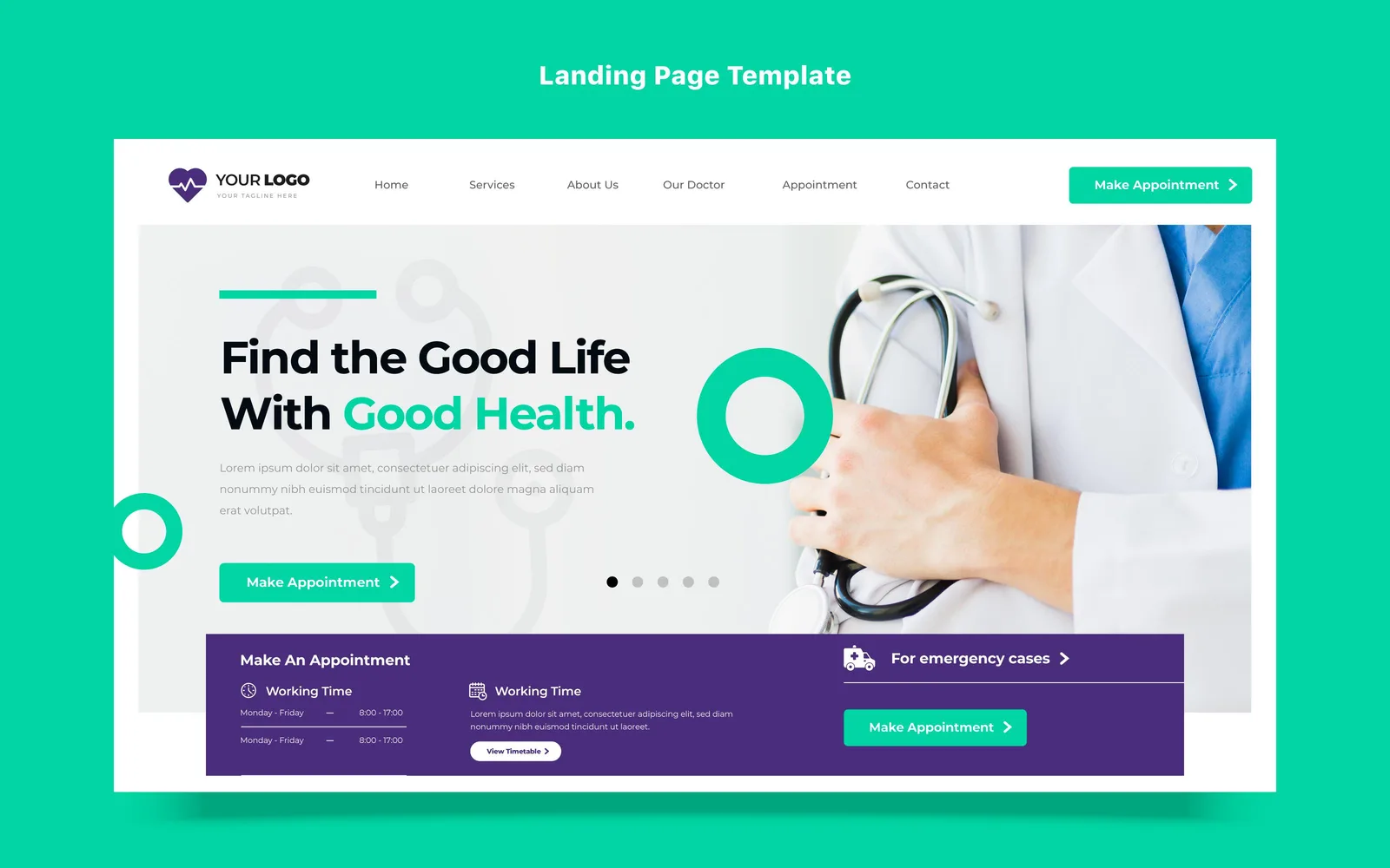Landing Page ve Tedavi Sayfaları Sağlık hizmeti için hazırlanmış landing page tasarımı